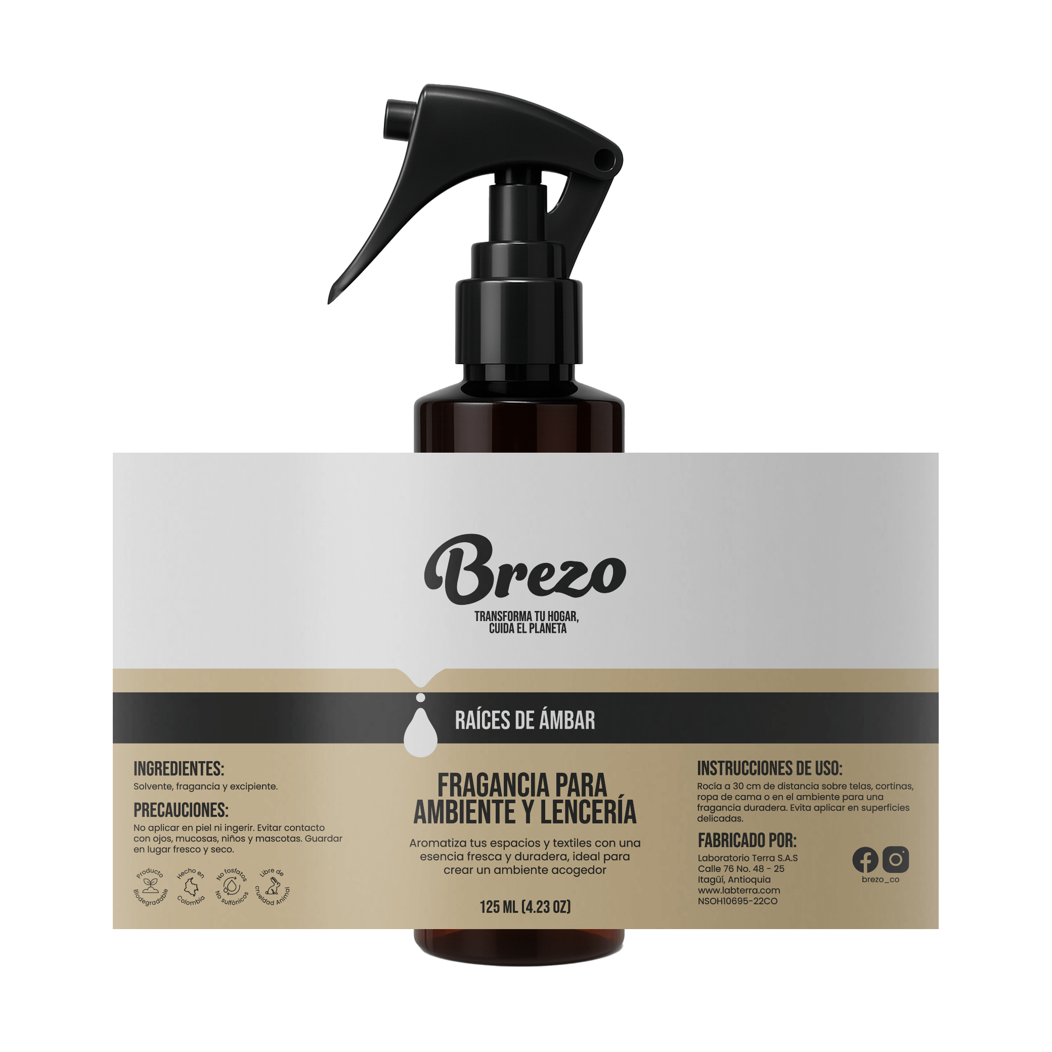 Fragancia para Ambiente y Lencería – Raíces de Ámbar - Brezo