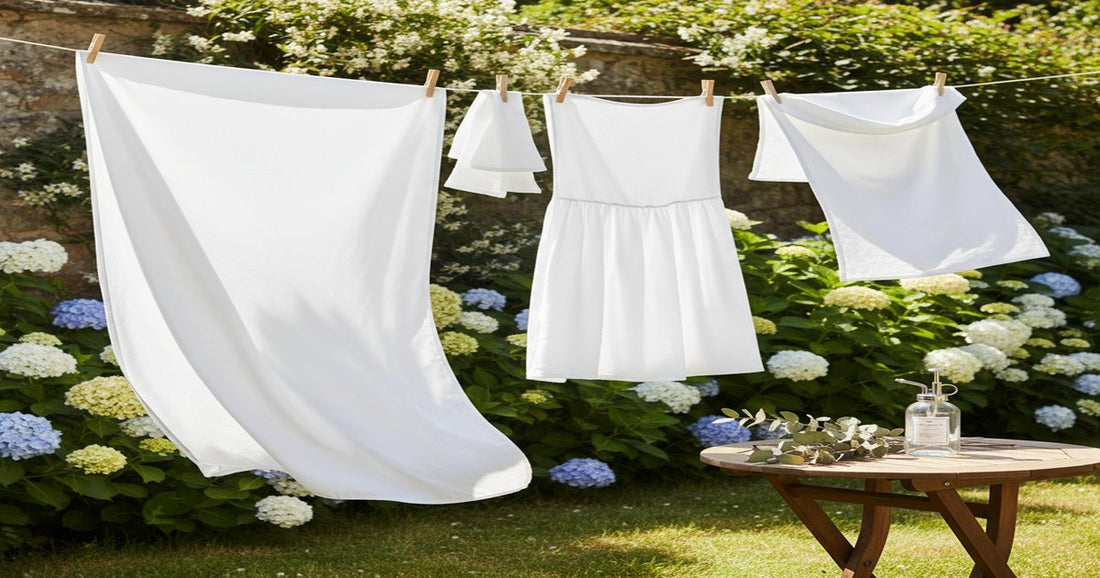Ropa limpia y fresca colgada al sol libre de olor a cigarrillo