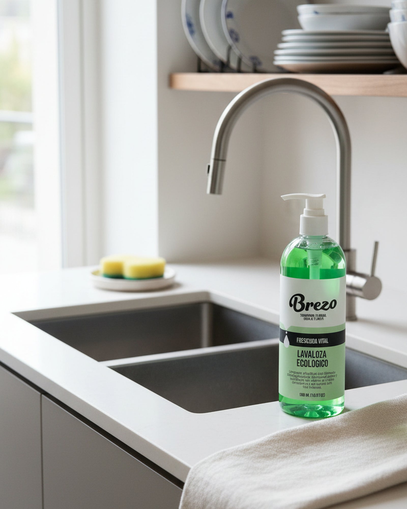 Lavaloza ecológico Brezo en cocina - Platos limpios sin químicos