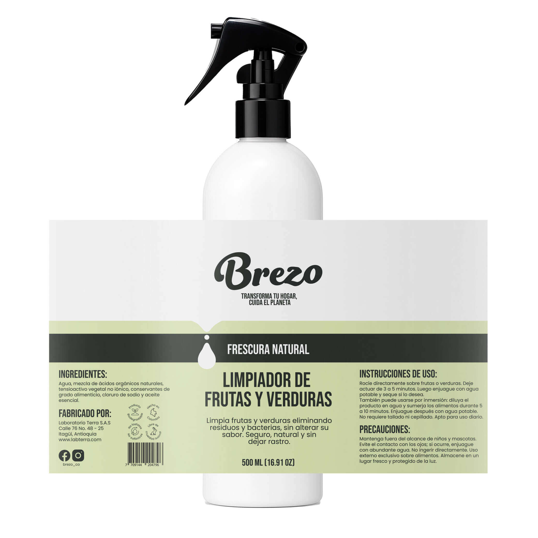 Limpiador Frutas y Verduras Brezo - Ingredientes y modo de uso