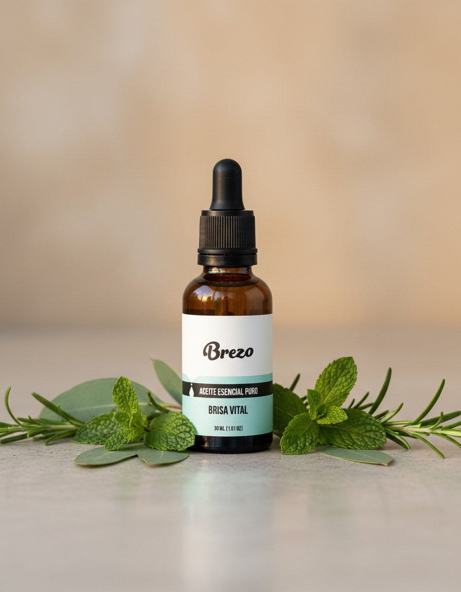 Aceite Esencial Brisa Vital Brezo 30ml - lifestyle sobre superficie elegante