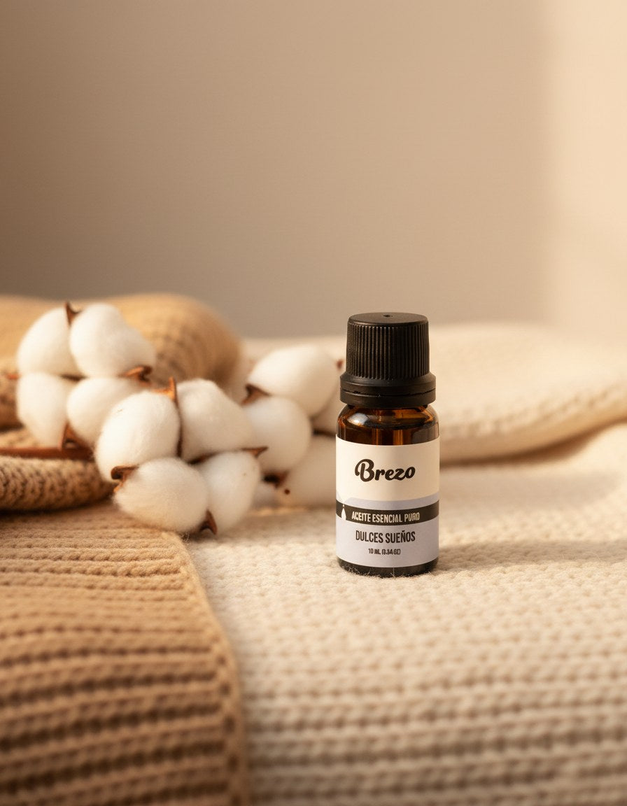 Aceite Esencial Dulces Sueños Brezo 10ml - lifestyle sobre superficie elegante