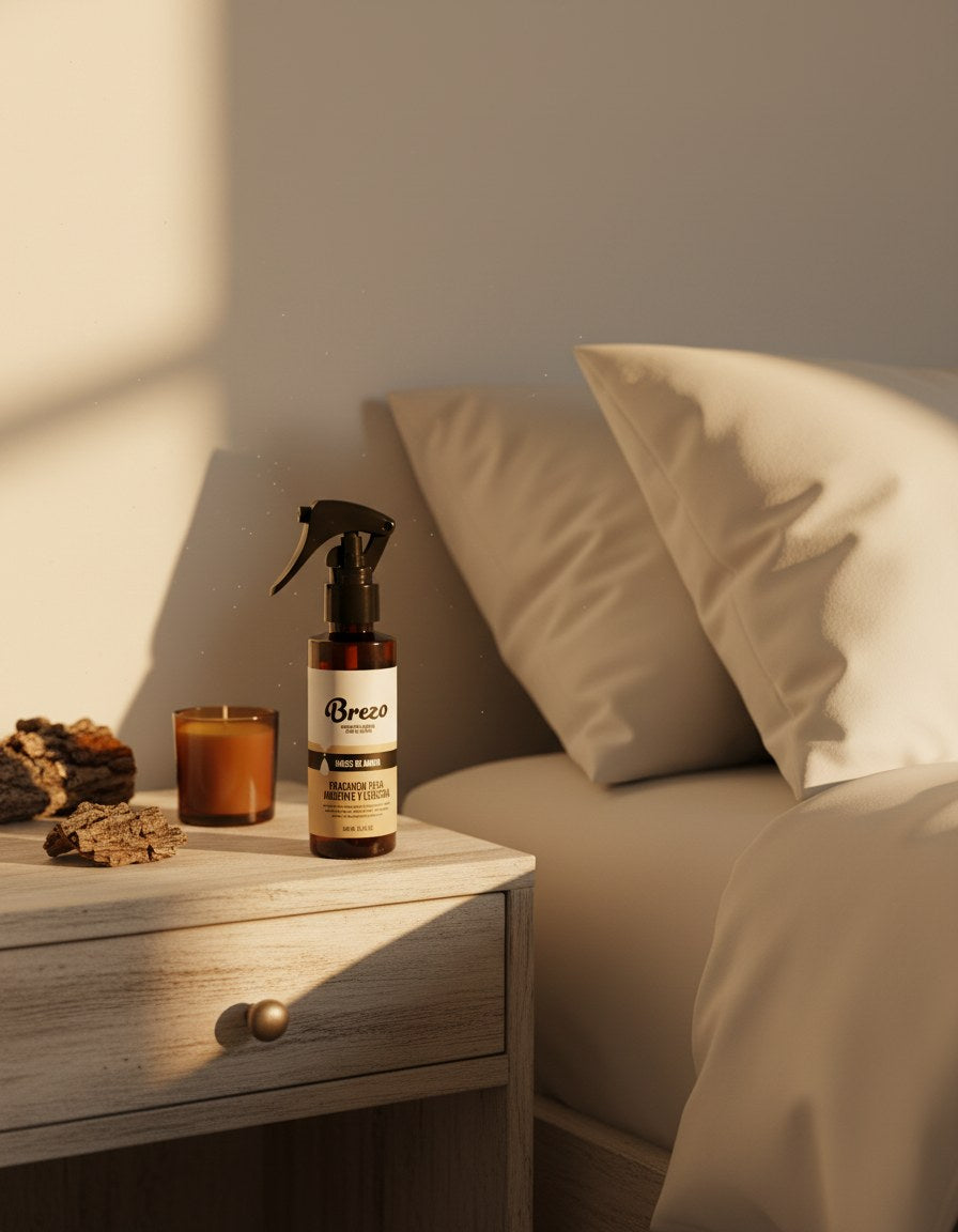 Fragancia Raíces de Ámbar Brezo - mesita de noche dormitorio