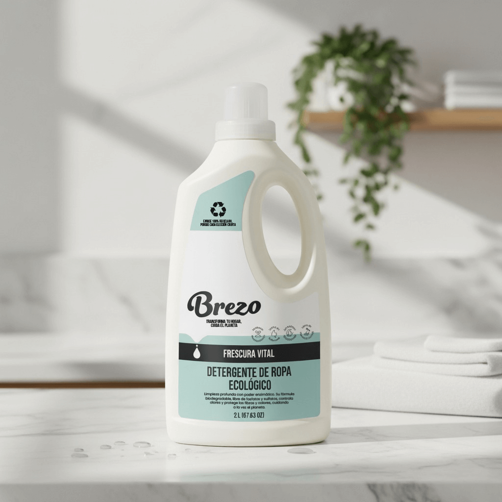 Detergente Ecológico Frescura Vital Brezo - Detalle de etiqueta y presentación